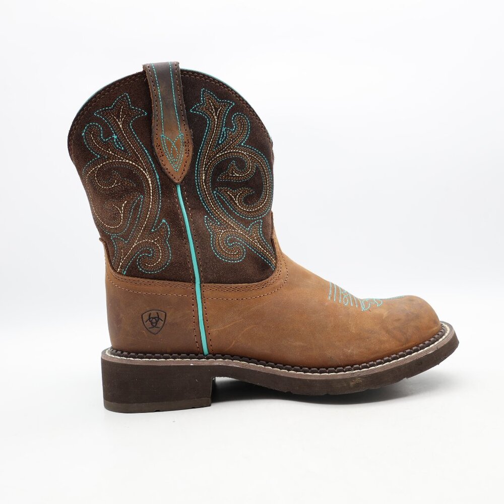 Ariat Fat Baby Heritage Women’s 6.5 B Western Embroidered Boots Pull On Brown